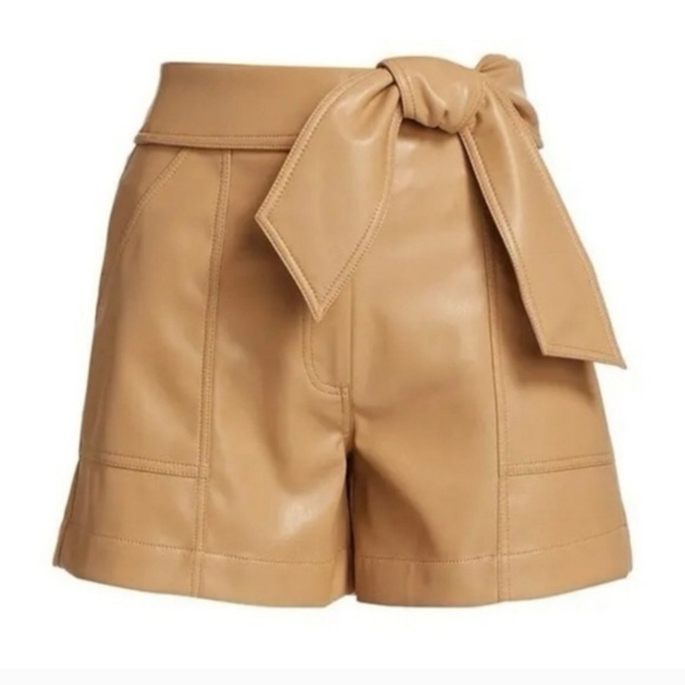 Jonathan Simkhai Vegan Leather Mari Tie Waist Short